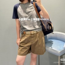 미우미우 로고 디테일 테일러드 쇼츠 MP1988  H