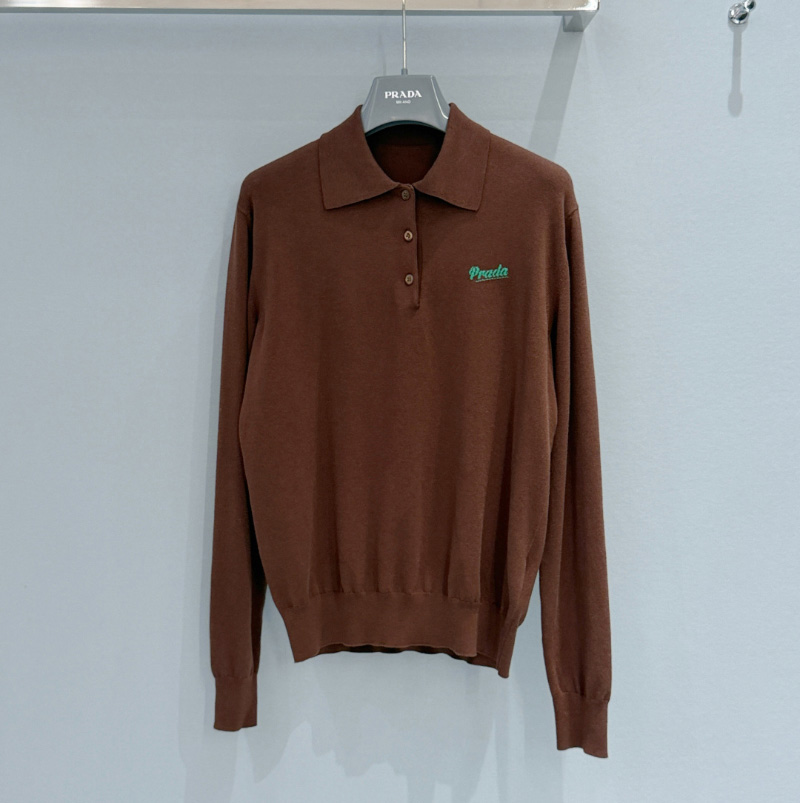프라다 여성 브라운 폴로 셔츠 P24B3C19DA  H