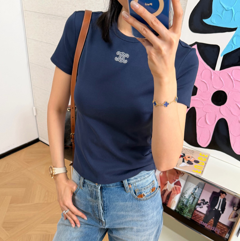 셀린느 26SS 트리오페 코튼 저지 반팔 티셔츠 2컬러 RX0IX1407  H