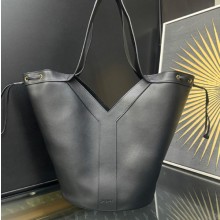 생로랑 Y 라지 호보 레더 브릭 블랙 833160