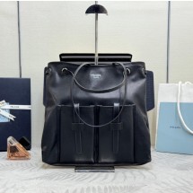 프라다 루트 라지 가죽 토트백 블랙 1BC293