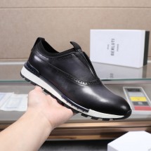 벨루티 패스트 트랙 베네치아 비틀 블랙 남성 레더 스니커즈 S3873