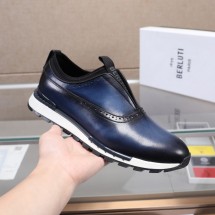 벨루티 패스트 트랙 베네치아 비틀 블루 남성 레더 스니커즈 S3873