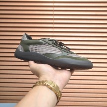 프라다 스피드록 메쉬 남여공용 카키 스니커즈 1E490O