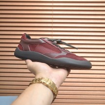 프라다 스피드록 메쉬 남여공용 버건디 스니커즈 1E490O