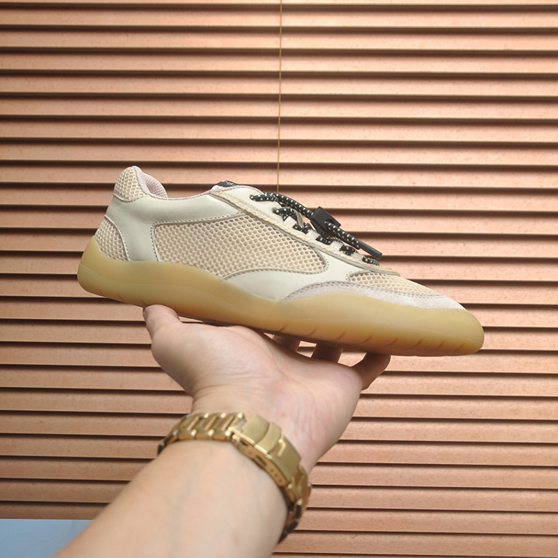 프라다 스피드록 메쉬 남여공용 베이지 스니커즈 1E490O