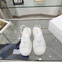 프라다 러버 샌들 화이트 굽높이5.5CM  1X102O