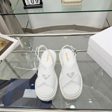 프라다 러버 샌들 화이트 굽높이5.5CM  1X102O
