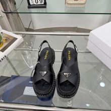 프라다 러버 샌들 블랙 굽높이5.5CM  1X102O