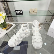 프라다 로고 글래디에이터 스트랩 샌들 굽높이5,5CM 화이트 1X924N