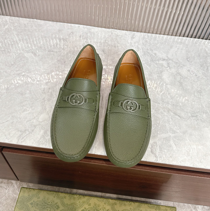 구찌 AYRTON 인터로킹 G 남성 드라이빙 슈즈 그린  692379