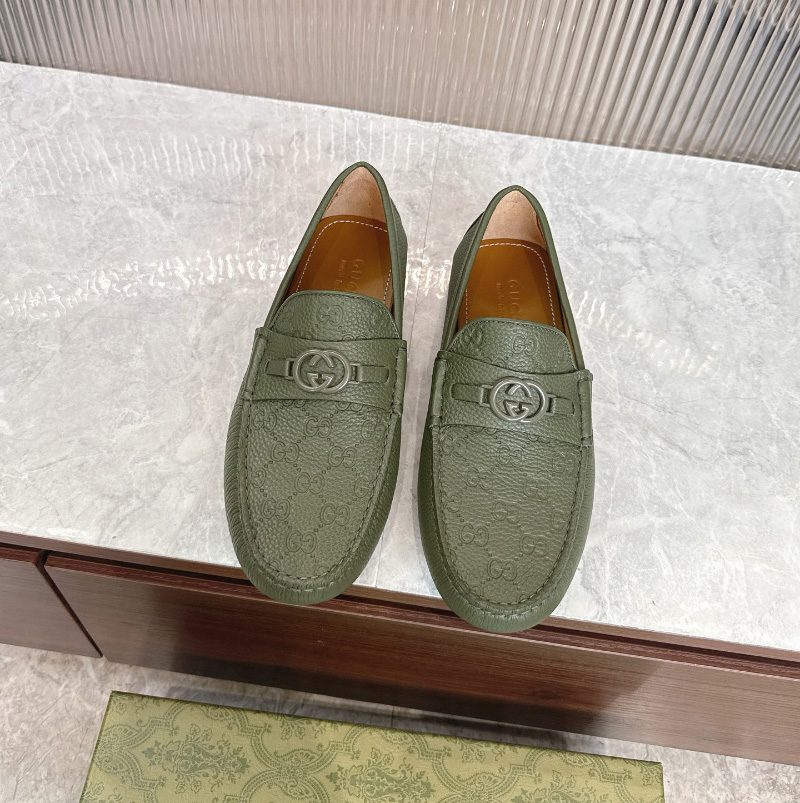 구찌 GG 홀스빗 가죽 남성 로퍼 그린  795279AADWB