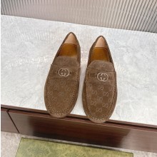 구찌 GG 홀스빗 스웨이드 남성 로퍼 브라운 795279AADWB