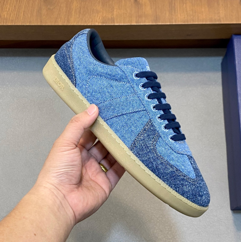 디올 B01 매치포인트 스니커즈 스톤워시드 데님 블루 3SN356ACA