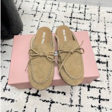 미우미우 26SS  여성 스웨이드 뮬 5R604E  X