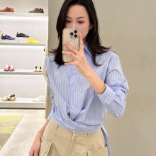 로에베 아나그램 자수 스트라이프 코튼 포플린 셔츠 S616Y05X72  H