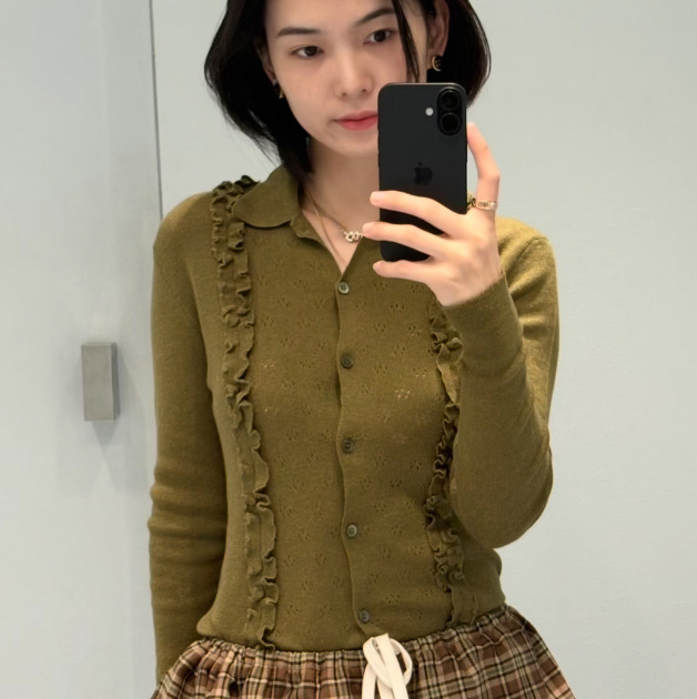 미우미우 캐시미어 실크 가디건 MMF02Q  H