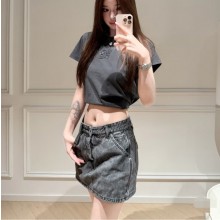 알렉산더왕 26SS 알렉산더왕 블랙 데님 pant-스커트 4DC1265108022B  H