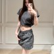 알렉산더왕 26SS 알렉산더왕 블랙 데님 pant-스커트 4DC1265108022B  H