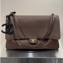 샤넬 CHANEL 맥시 플랩 백 라이트 브라운 AS6233 B24008