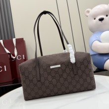 구찌 플라크 미디움 보스턴 백 브라운 875228