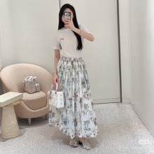 디올 DIORIVIERA 아라베스크 플레어 미디 스커트 641J99A3238  H