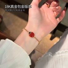 반클리프앤아펠 럭키 스프링 브레이슬릿 18K 도금 18.5CM  VCARP7RR00