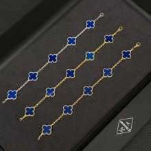 반클리프 아펠 빈티지 알함브라 브레이슬릿 5모티브 18K포금 팔찌 19CM 블루 3컬러 VCARL80900