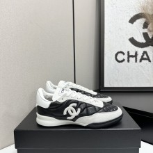 샤넬  카프스킨 스웨이드 블랙 화이트 스니커즈 G47274  JM