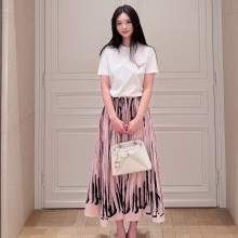 디올 리비에라 타이다이 모티브 플레어 미디 스커트  641J11A3242  H
