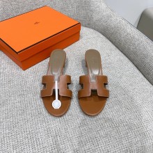 에르메스 여성 오아시스 굽5CM 브라운 샌들 슬리퍼 H071002Z  JM