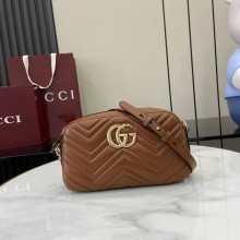 구찌 GG 마몽 마틀라세 스몰 크로스백 카멜 855273