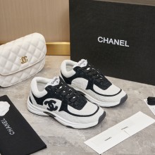 샤넬 CC 로고 프린티드 블랙 화이트 스니커즈 G39232  JM