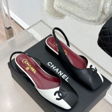 샤넬 cc로고 투톤 슬링백 슈즈 화이트 블랙 G47263  JM