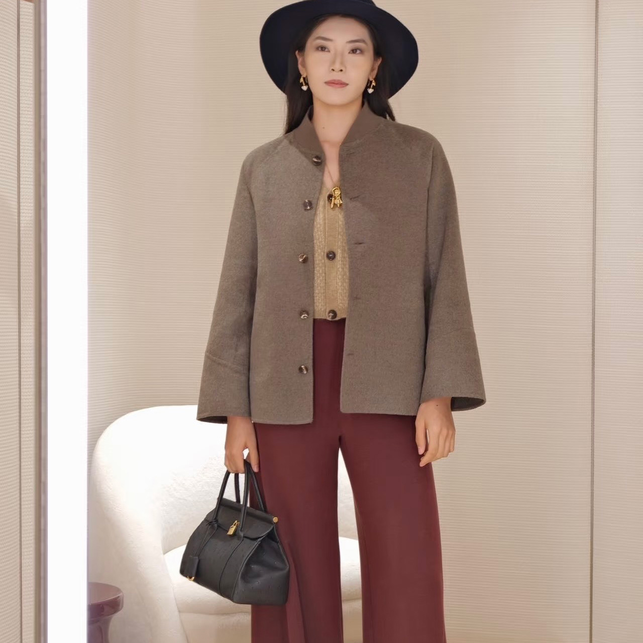 로로피아나 여성 롱코트 하프코트 패딩코트 FRW0479  H
