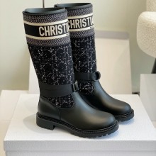 디올 디 메이저 트위드 부츠 까나쥬 3.2CM 블랙 KDI981CWY_S17X