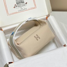 에르메스 브리드 어 브랙 케이스 스몰 파우치 아이보리 그레이  H103222M