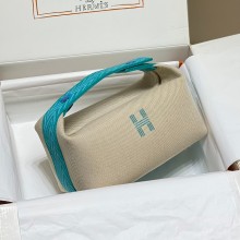 에르메스 브리드 어 브랙 케이스 스몰 파우치 아이보리 블루 H103222M