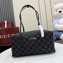 구찌 플라크 미디움 보스턴 백 다크 블랙 875228