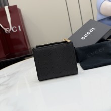 구찌 퍼포레이티드 GG 레더 여성 반지갑 블랙 876086AAG3H