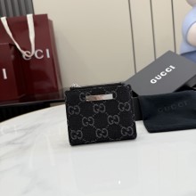 구찌 로고 스몰 월렛 지갑 GG 데님 블랙 ‎875798